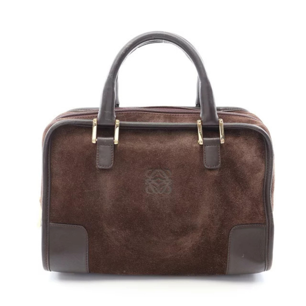 Loewe Amazona Handbag Suede Leather Brown